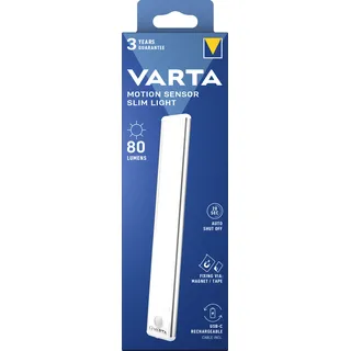Varta Motion Sensor Slim Light Rechargeable Box Mobile Kleinleuchte mit Bewegungsmelder Weiß