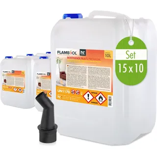 Flambiol Bioethanol 96,6% Premium 10 l 15 St.
