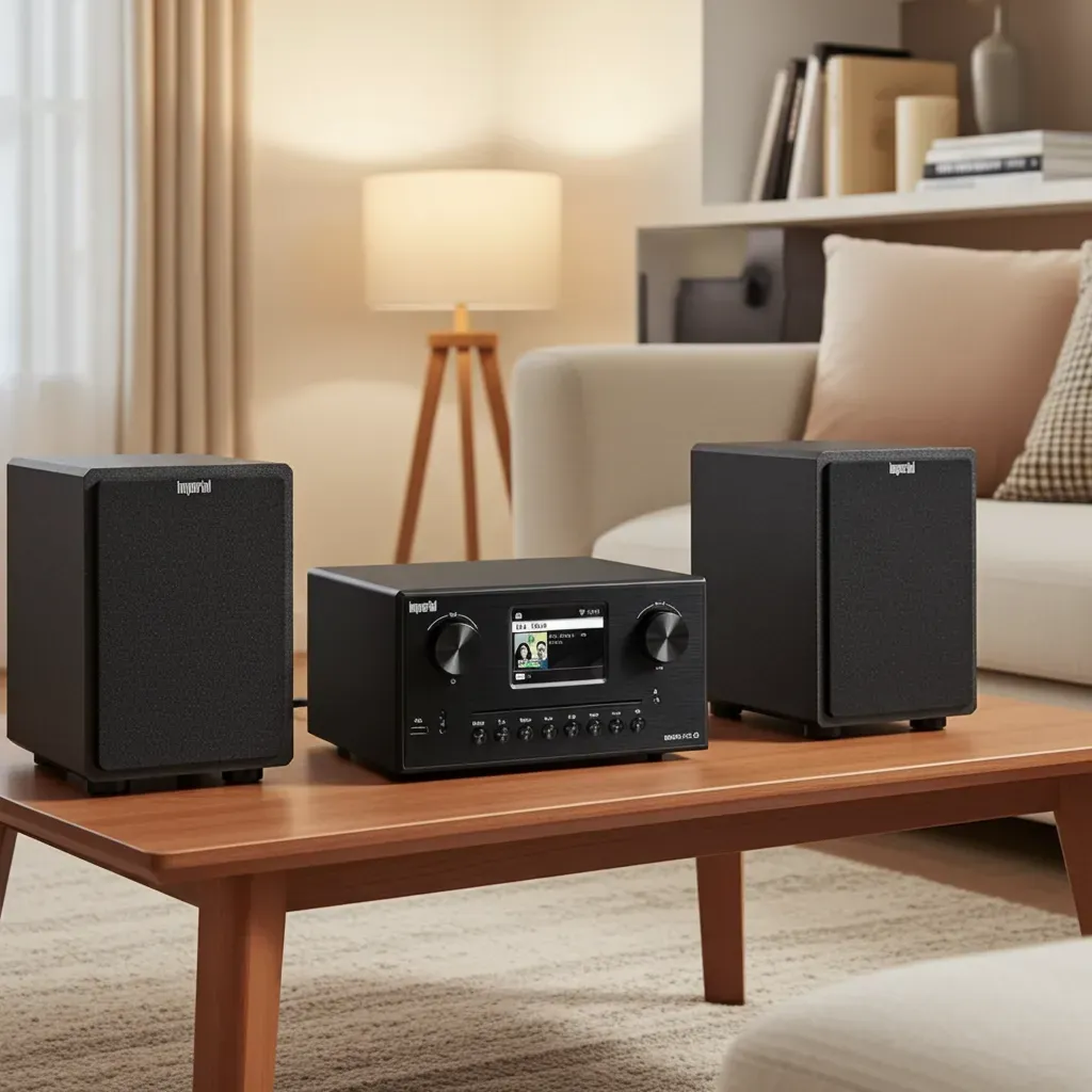 Edle Hi-Fi Kompaktanlage mit CD, DAB+ & Internetradio – Musik-System mit Bluetooth 5.1, WLAN & externen Lautsprechern (2x20W)