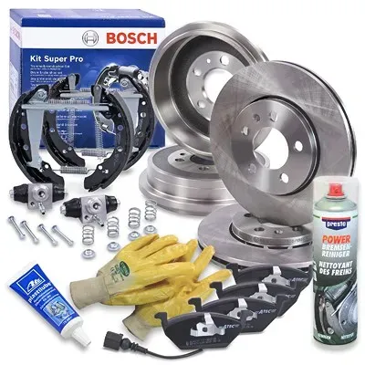 Bestprice Komplettset Bremsscheiben+Bremsbacken Vorne+Hinten [Hersteller-Nr. 40180623] für VW, Audi
