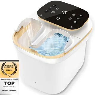 Fußsprudelbad mit Heizfunktion, Elektrische Fußbad mit Massagerollen, Fußmassage, Massagegerät, Shiatsu-Fußmassagegerät für Wellness zu Haus... - Weiß
