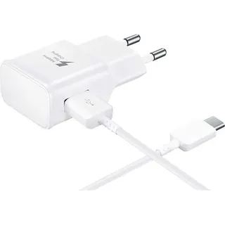 Schnell-Ladegerät für Original Samsung Galaxy A54, A55, A34, A35, A14 +1,2m weiß USB-C Datenkabel 2A 15W Netzteil 2000mAh Auf-ladekabel Travel C... - Weiß