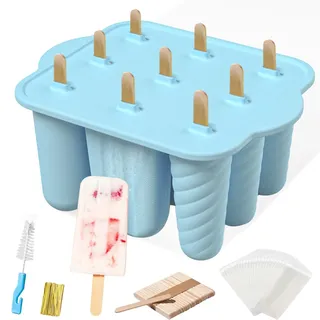 Eisformen Silikon, Eis am Stiel Wiederverwendbar Popsicle BPA Frei Eisform Lebensmittelqualität für Kinder und Erwachsene Eisformen DIY Popsicle