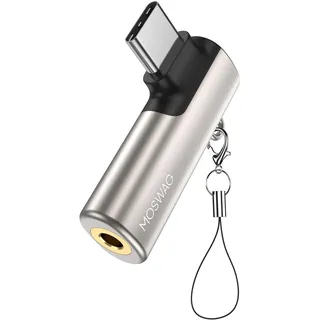 MOSWAG USB C zu 3,5-mm Kopfhörer Adapter,DAC Typ C Kopfhörer USBC auf Aux Adapter 90 Grad Winkel,kompatibel mit Samsung Galaxy S23 S22 S21 Ultra,Huawei P50/40/30,Mate 40/30/20