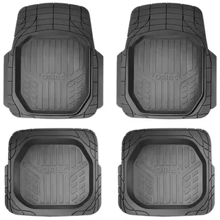 Omac Fußmatten Gummimatten 3D Passform Matte kompatibel mit Dacia Bigster 2024-2025 Gummi Schwarz 4tlg