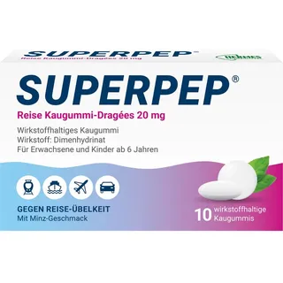 Hermes Arzneimittel Reise Kaugummi-Dragées 10 St 20 mg