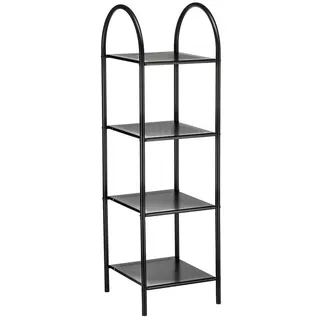 CARO-Möbel Badregal SECA mit 4 Ablagen Schwarz, - Metall, Mode, 34x114x37 cm, Badaccessoires