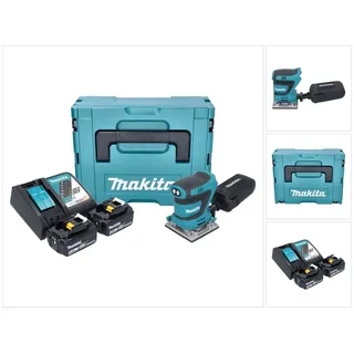 Makita Dbo 484 rmj Schwingschleifer 18 v 112 x 102 mm + 2x Akku 4,0 Ah + Ladegerät + Makpac - Makita