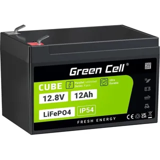 Green Cell CUBE LiFePO4 Spezial-Akku LiFePo-Block Flachstecker Li-Ion 12.8V 12Ah