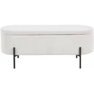 Hockerbank SALESFEVER "Hockerbank im stilvollen Look", beige (beige, schwarz), B:110cm H:44cm T:40cm, Cord-Stoff (88% Polyester/12% Nylon), Metall, Hocker, aufklappbar, mit Stauraumfunktion