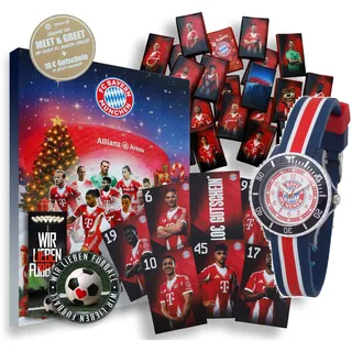 FC Bayern München Adventskalender Schoko Kalender - Plus Kinder Armbanduhr (A+L Wir)
