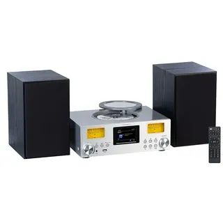VR-Radio Mini Anlage: Micro-Stereoanlage: Webradio, DAB+, CD, Bluetooth, App, 300 W, Silber (Kompaktanlagen, HiFi Kompaktanlage, Smartphone Tuner)
