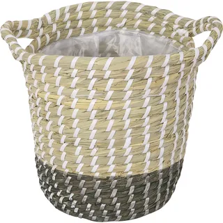Pflanzkorb Seegras Ø 22 cm x 25 cm Natur-Grau