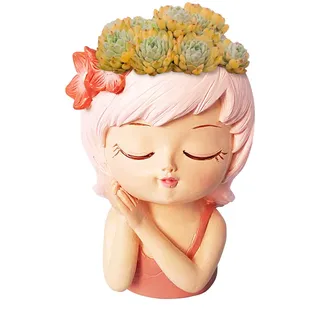 Gesicht ÜBertopf, Feenkopf ÜBertopf, Mädchen Gesichtskopf Blumentopf, Gesichts ÜBertopf Für Zimmerpflanzen, Sukkulenten Töpfe Mit Drainage, Kopf ÜBertopf, Blumen ÜBertopf