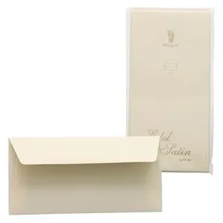 RÖSSLER Rössler-Papier Briefumschläge Satin ivory,DIN lang, ohne Fenster, nassklebend, 100g/m2, 20 Stück