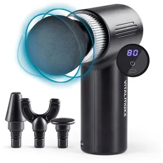 Vitalmaxx Massagegerät Mini-Gun 5-tlg. 7,4V schwarz/silber