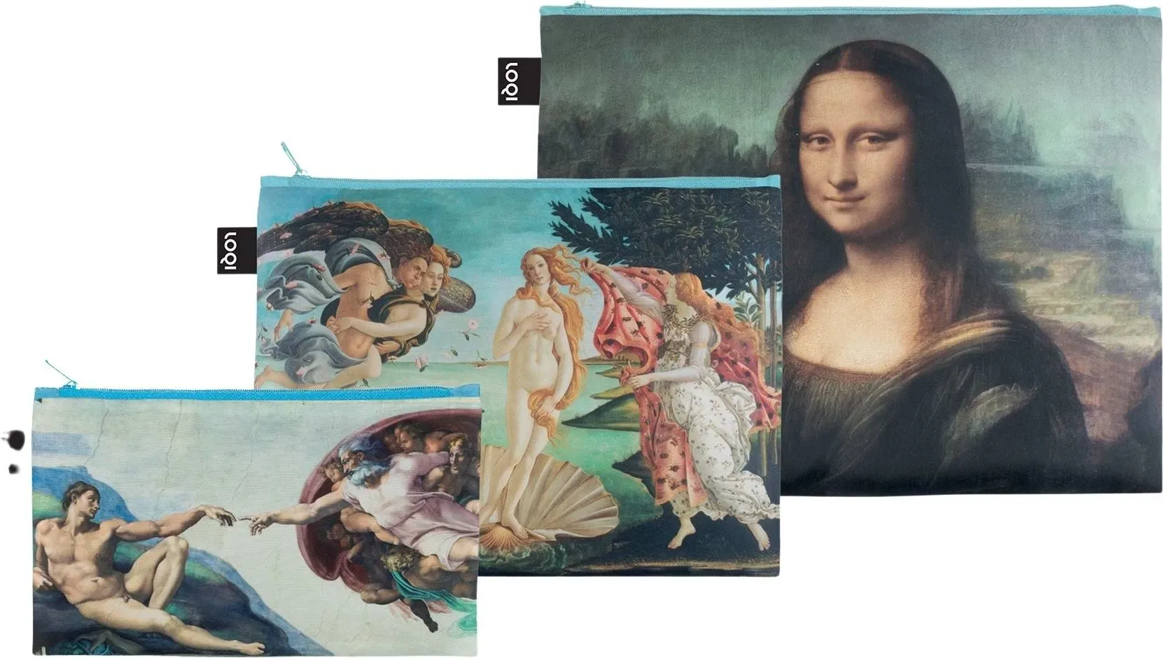 Museum Michelangelo, Botticelli, da Vinci Unterarmtaschen recycelt 3 St.