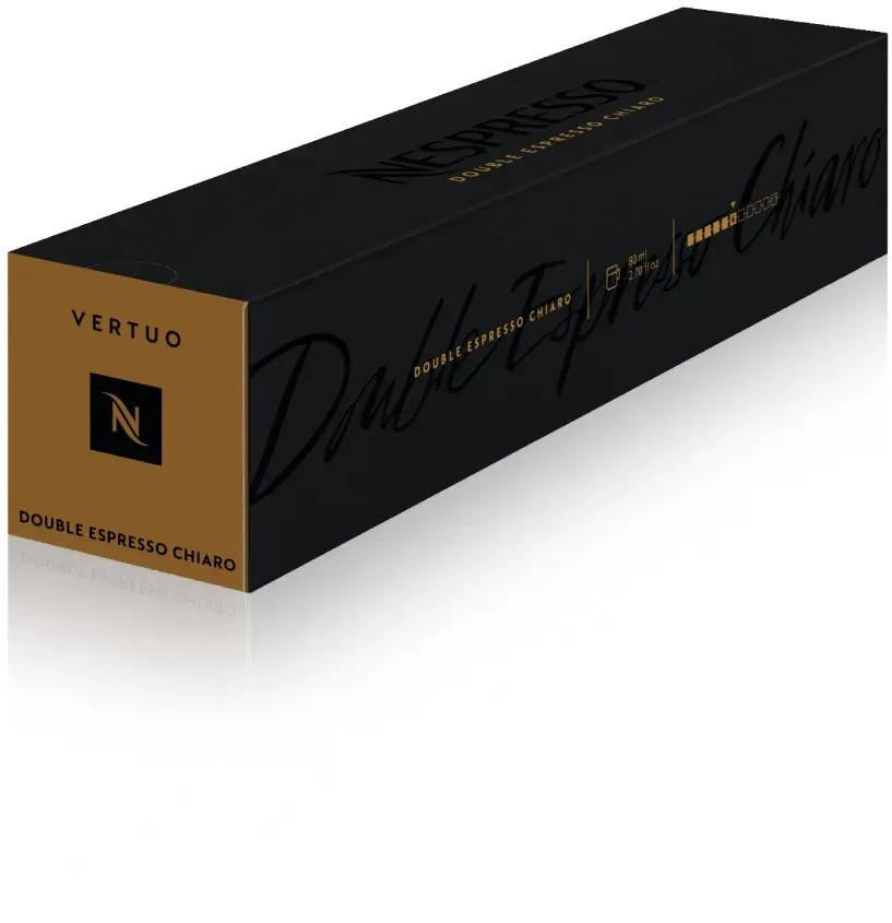 Nespresso Double Espresso Chiaro Vertuo Line 10 Double Espresso Kaffeekapseln Braun 80ml Holzig & geröstetes Getreide