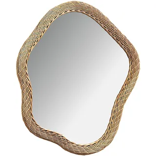 Kobolo Spiegel Wandspiegel - Luca - mit Rahmen aus natürlicher Weide - Natur
