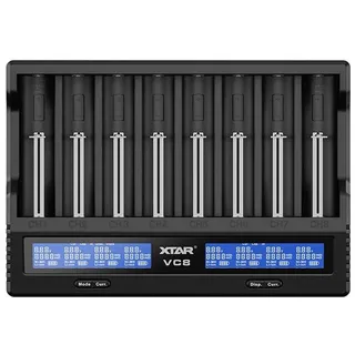 XTAR VC8 Akkuladegerät für Li-Ion und NiMH - Schwarz