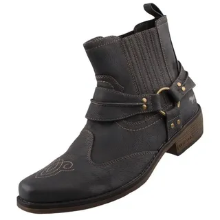 Mustang Herren Cowboy Stiefelette Grau