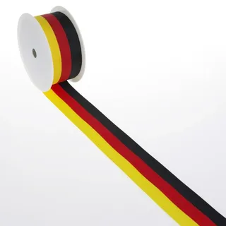 Deko AS GmbH Dekoband Polyester schwarz/rot/gelb 15 mm x 25 m
