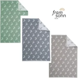 FRAMSOHN Geschirrtuch 'Hirsche allover' 50 x 75 cm (Farbe: Grau)