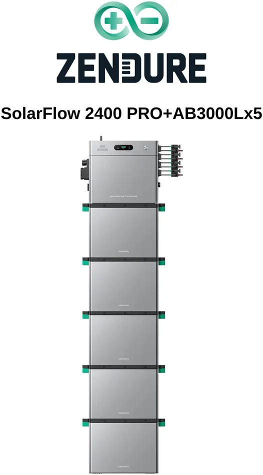 Zendure SolarFlow 2400 Pro und AB3000L Erweiterungsakku - 5x AB3000L