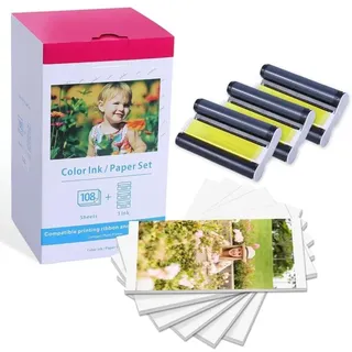 Ersatz-Fotopapier und -Kartusche für Canon Selphy CP1300, für Canon Selphy CP1500 CP1200 CP1000 CP910, kompatibles KP-108IN 3115B001(AA), 3