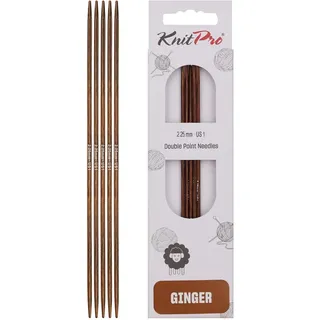 KnitPro K31002 Strumpfstricknadeln, Wood, Braun, 15cm x 2.25mm, 6 Count