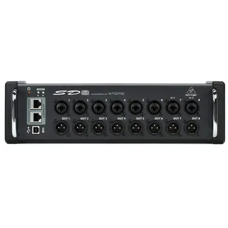Behringer SD8 I/O Stage Box mit 8 fernsteuerbaren Midas-Vorverstärkern, 8 Ausgängen, AES50-Netzwerk und ULTRANET Personal Monitoring Hub