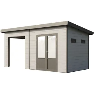 Wolff Finnhaus WPC Gartenhaus Tona 5024 28 Hellgrau