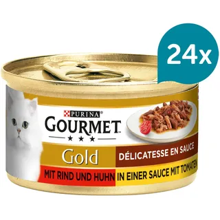 GOURMET Gold Délicatesse en Sauce mit Rind und Huhn 24x85g