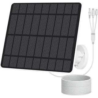 Czemo Solarpanel für Eufy Kamera Außen Solarmodul für Überwachungskamera Aussen, 5W Solarpanel für Ring Kamera, IP65 Wasserdicht Solar panel Kompatibel mit Ring Spotlight Cam Akku/Stick Up Cam Akku