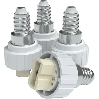 EAZY CASE 4X Lampensockel Adapter - Konverter für E14 Fassung auf G9 Lampenadapter für LED-/Halogen- und Energiesparlampen Sockeladapter, Weiß