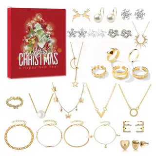 Fanttik Adventskalender Schmuck-Adventskalender 2025 Eleganz im Countdown - 24 Überraschungen (24-tlg), Mädchen Schmuck, Weihnachtskalender Weihnachten Geschenke für Frauen