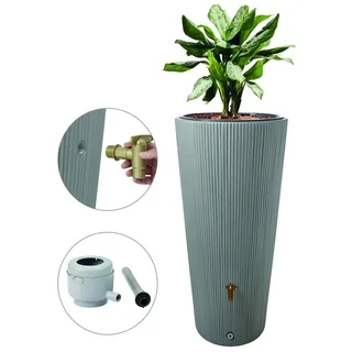 4rain Vaso 2in1 Decor Regenspeicher 220 Liter inkl. Kunststoff-Auslaufhahn und Fallrohranschluss - 4rain