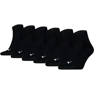 Puma Quarter Sneakersocken 6er Pack Schwarz 43-46