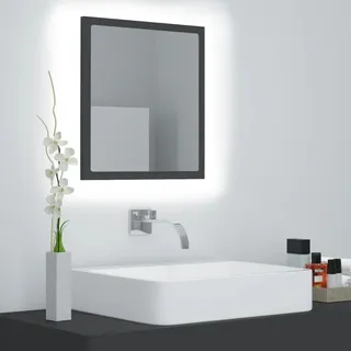 vidaXL LED-Badspiegel Grau 40x8,5x37 cm Spanplatte