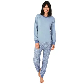 NORMANN CARE Pflegeoverall Langarm gestreift Blau L