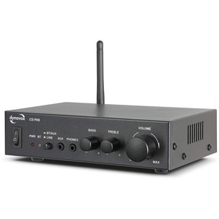 Dynavox Mini-Verstärker CS-PA8, Stereo Digital-Verstärker, schraubbare Anschluss-Terminals, integrierte BT-Antenne und Kopfhörer-Anschluss, schwarz