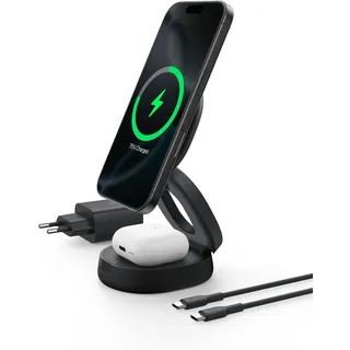 Belkin Boost Charge Verstellbare, mag.2-in-1 Ld.Qi2 sw. WIZ035kqBK - Schwarz