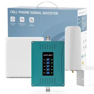 ANNTLENT Handy Signalverstärker für Alle Europäische Betreibers GSM UMTS LTE Verstärker 800/900/1800/2100/2600 MHz 2G 3G 4G Repeater Sprachanruf und Daten verbessern