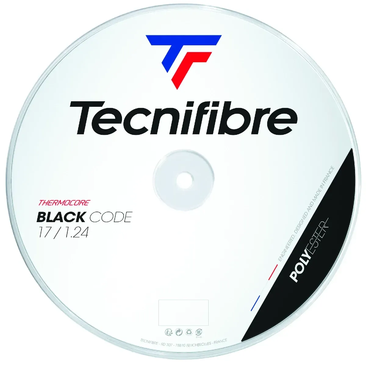 Tennissaite Tecnifibre  Black Code 1,24 mm (200m) - Schwarz
