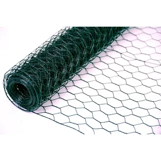 Maschendrahtzaun Kaninchendraht Kükendraht 25 Meter Hasendraht grün Draht 30-100 cm Höhe Sechseckgeflecht Sechseckdraht (Maschenweite: 25 mm Höhe: 30 cm)