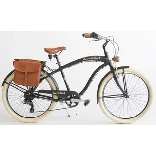 VENICE - I love Italy Cruiser CRUISER Sun on the beach MAN, 6 Gang, Kettenschaltung, (Set, 2-tlg., mit Doppeltaschen), für Herren, Kettenschaltung schwarz