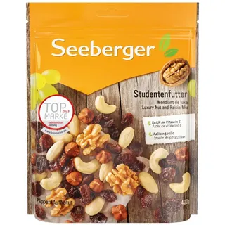 Seeberger Studentenfutter 7er Pack: Klassische Nuss-Frucht-Mischung aus Haselnusskernen, Mandeln, Walnüssen & Cashewkernen, mit Rosinen - reich an Vitamin E, vegan (7 x 400 g)