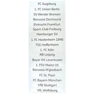 Bundesliga Magnetplatten– Komplett-Set mit Allen Vereinsnamen | Hochwertige Magnet-Discs für Kühlschrank & Magnettafeln | Fan-Geschenk & Deko für Fußballliebhaber