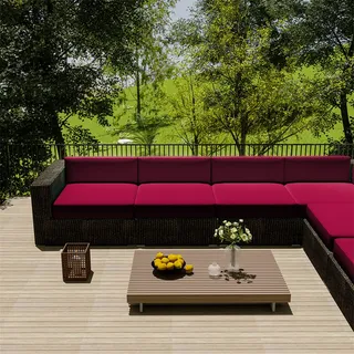 Morbuy Sitzkissen Bezüge für Rattanmöbel, Lounge Möbel Outdoor Sitzkissen Bezüge Gartenmöbel Sitzkissen Bezüge mit Reißverschluss Palettenkissen Bezüge Wasserdicht (50 * 45 * 10,Dunkelrot)
