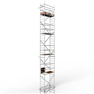 Altec Rollfix® 2.0 1000 | 10m Arbeitshöhe | hvst. Fußplatten | Wandanker | Made in Germany | TÜV | belastbar 200kg/m2 | Norm - DIN EN 1004-1 | Modulares Arbeitsgerüst | Alu-Gerüst
